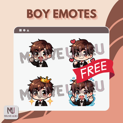 Twitch Emote Pack | 4 FREE Cute Boy Emotes