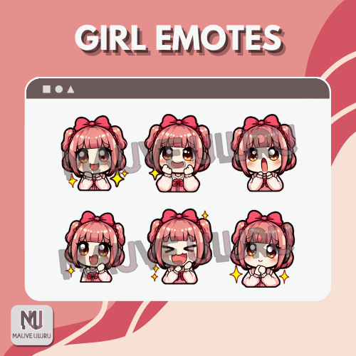 Twitch Emote Pack | 6 Static Girl Emotes