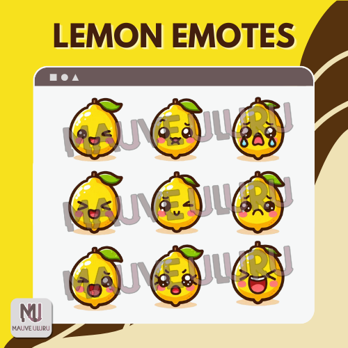 Twitch Emote Pack | 9 Static Lemon Emotes!